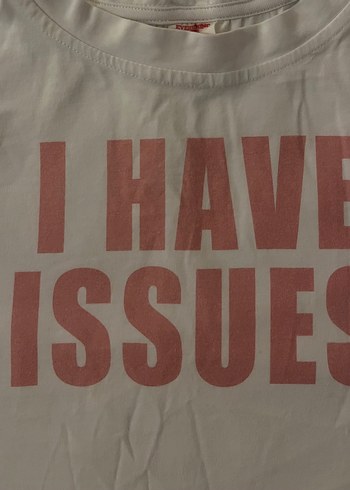 m Beden beyaz Renk I Have Issues Baby Tee