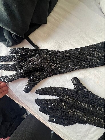 Siyah Payetli elbise - Görsel 6