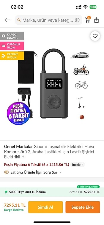 Xiaomi Mi 2 Kompresör Hava Pompası - Görsel 4