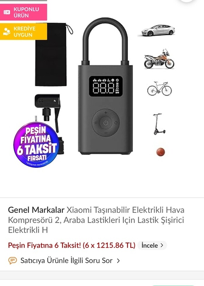 Xiaomi Mi 2 Kompresör Hava Pompası - Görsel 4