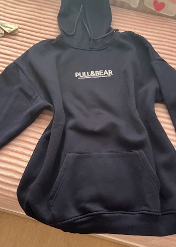 Pull and Bear Pull Bear Lacivert Kapusonlu Sweatshirt