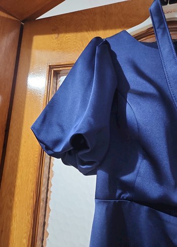 Klasik Lacivert Midi Elbise - Görsel 7