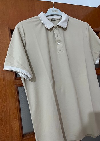 Bej Kısa Kollu Polo Tişört