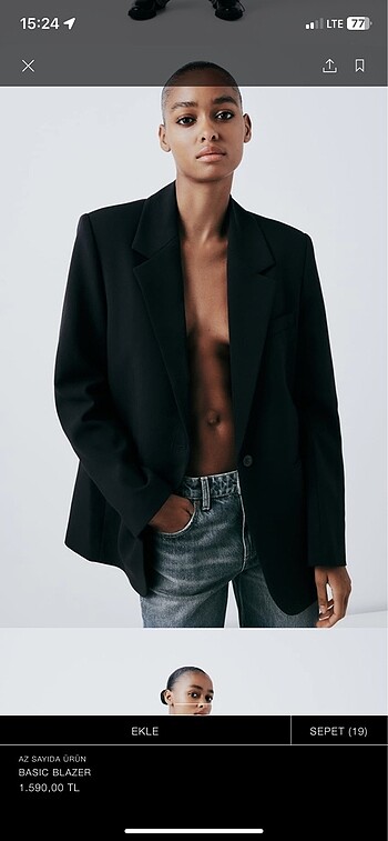 xs Beden siyah Renk Zara blazer