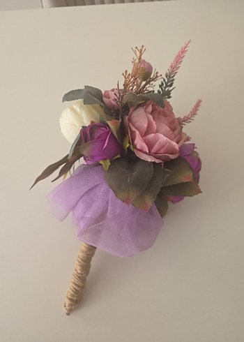 Pembe Dantel Bohem Gelin Buketi - Görsel 5