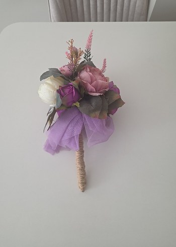 Pembe Dantel Bohem Gelin Buketi - Görsel 2