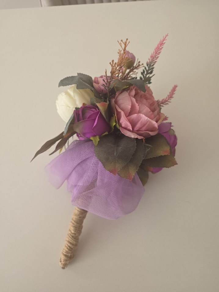 Pembe Dantel Bohem Gelin Buketi - Görsel 5