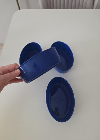 Koyu Mavi Oval tabak çerezlik - 4'lü - Görsel 4