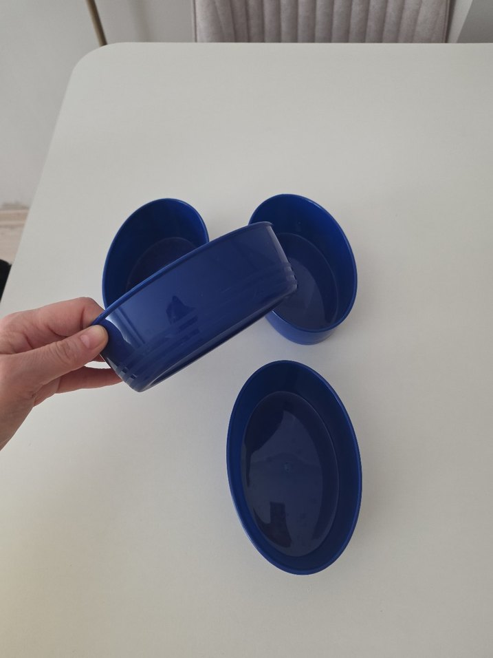 Koyu Mavi Oval tabak çerezlik - 4'lü - Görsel 4