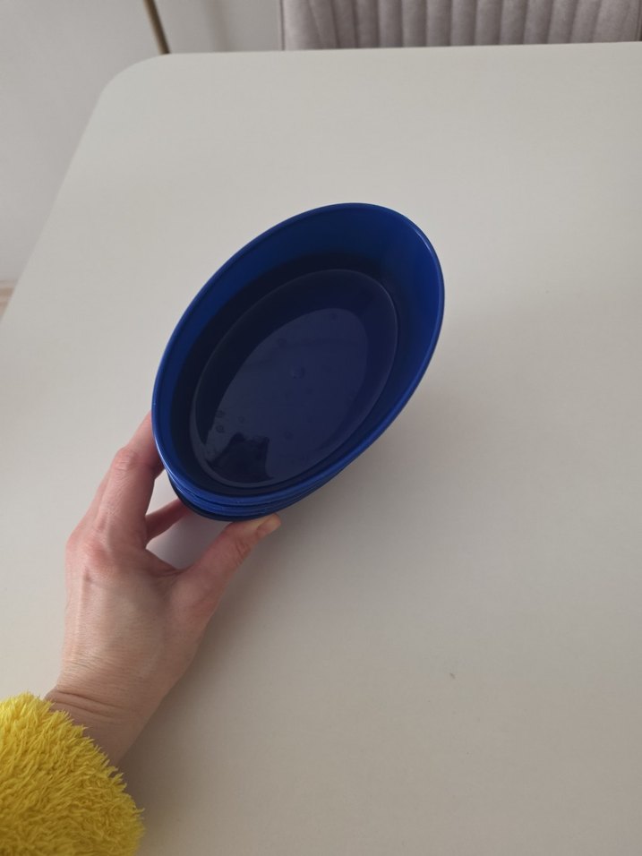 Koyu Mavi Oval tabak çerezlik - 4'lü - Görsel 2