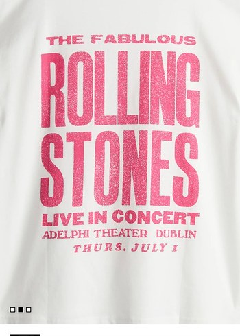 Beyaz Baskılı Oversize Kadın Tişört h&m - Görsel 2