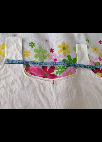 Baskılı Kolsuz Beyaz Mini Pareoiadesiz tahminiXL - Görsel 6