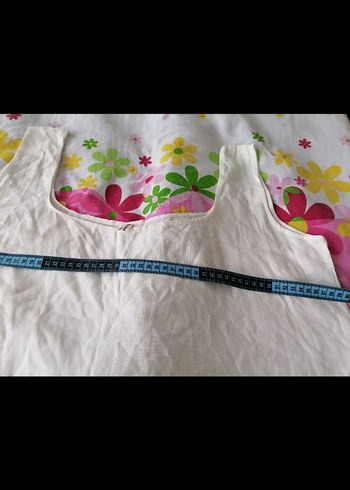 Baskılı Kolsuz Beyaz Mini Pareoiadesiz tahminiXL - Görsel 5