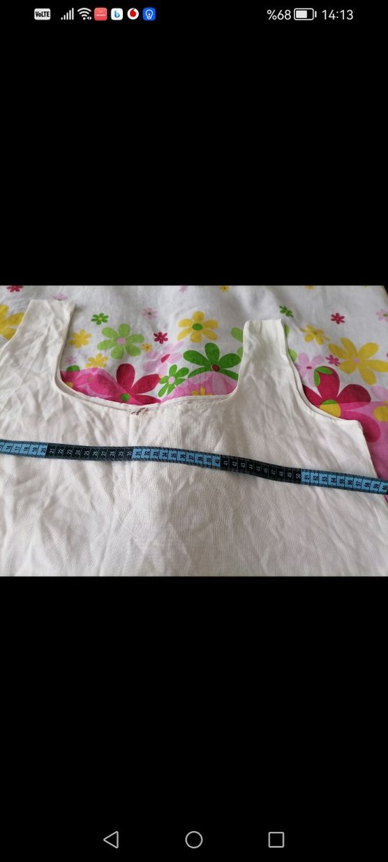 Baskılı Kolsuz Beyaz Mini Pareoiadesiz tahminiXL - Görsel 5