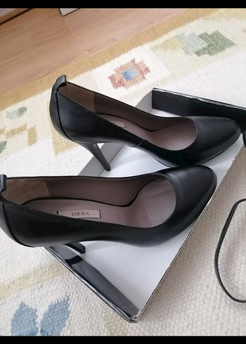 Desa Desa Siyah Tokalı Stiletto Topuklu Ofis Ayakkabısıiadesiz 39
