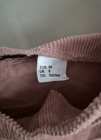 H&M Pudra Rengi Kadife Salopet Elbise