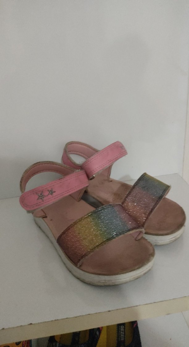 Kız Çocuk Bağcıklı Çok Renkli Tie-Dye Sandalet - Görsel 3