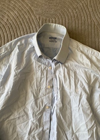 Düğmeli Beyaz Keten Uzun Kollu Erkek Gömlek - Görsel 3