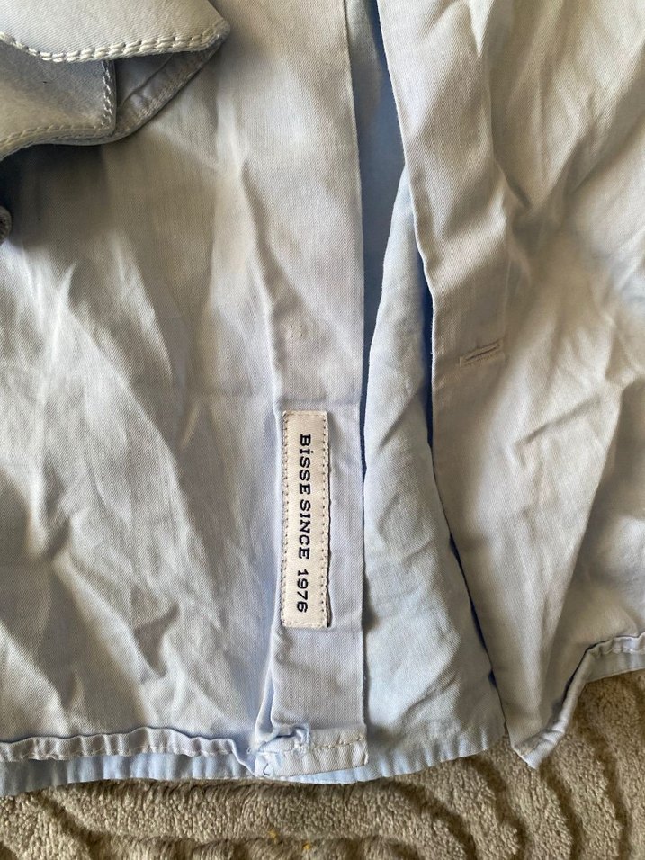 Düğmeli Beyaz Keten Uzun Kollu Erkek Gömlek - Görsel 2