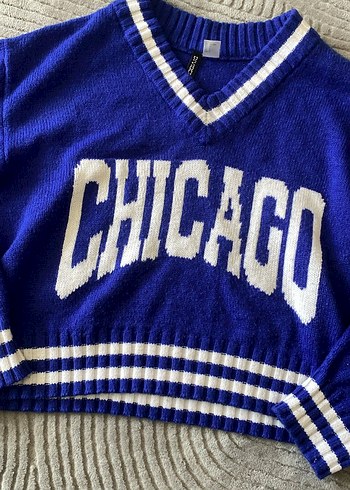 Mavi Kadın Örgü Kazak - Görsel 2