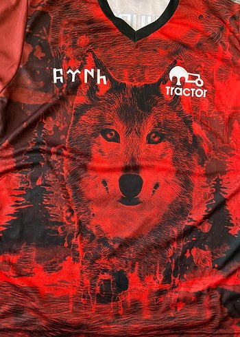 Kırmızı Baskılı Erkek Spor Tişört - Görsel 3