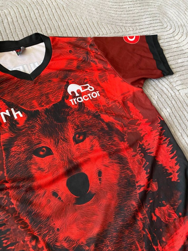 Kırmızı Baskılı Erkek Spor Tişört - Görsel 5