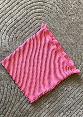 Pembe Pilili Kadın Crop Top - Görsel 2