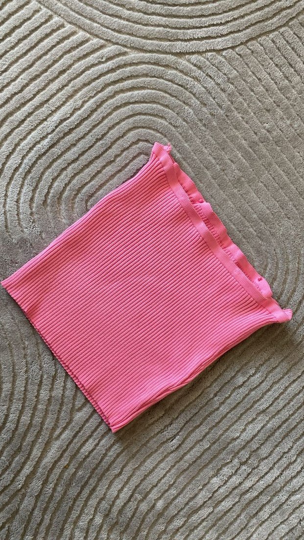 Pembe Pilili Kadın Crop Top - Görsel 2