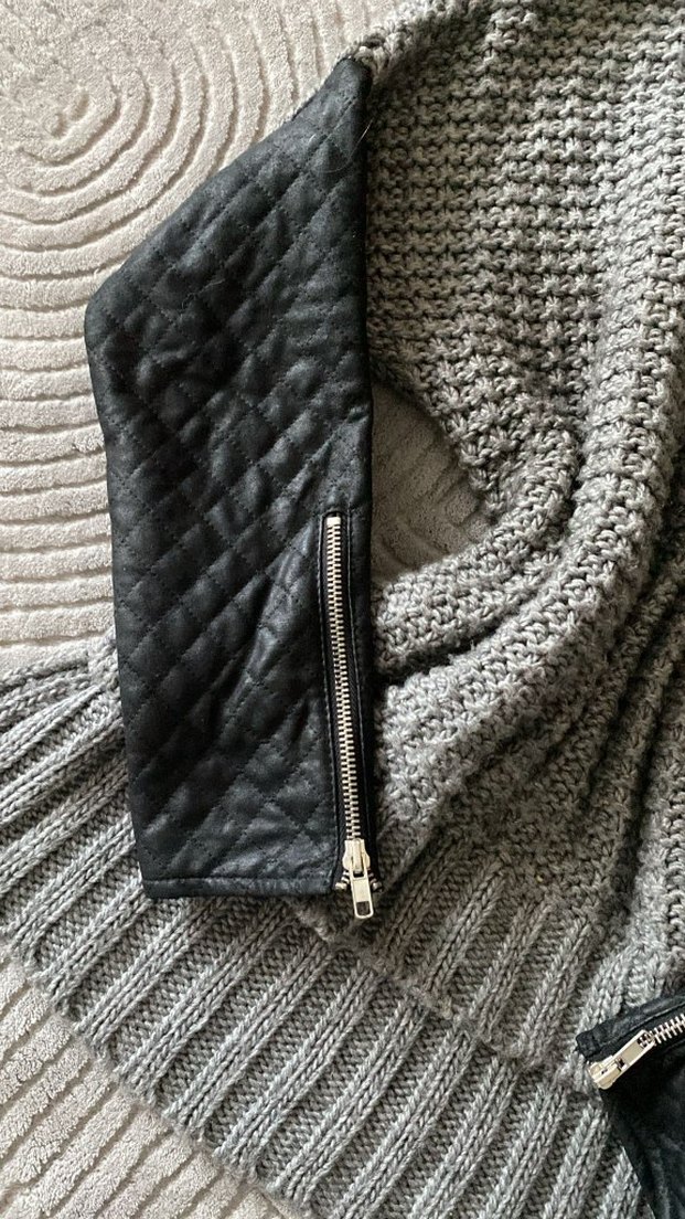 Gri Örgü Kadın Boğazlı Triko Kazak - Görsel 2