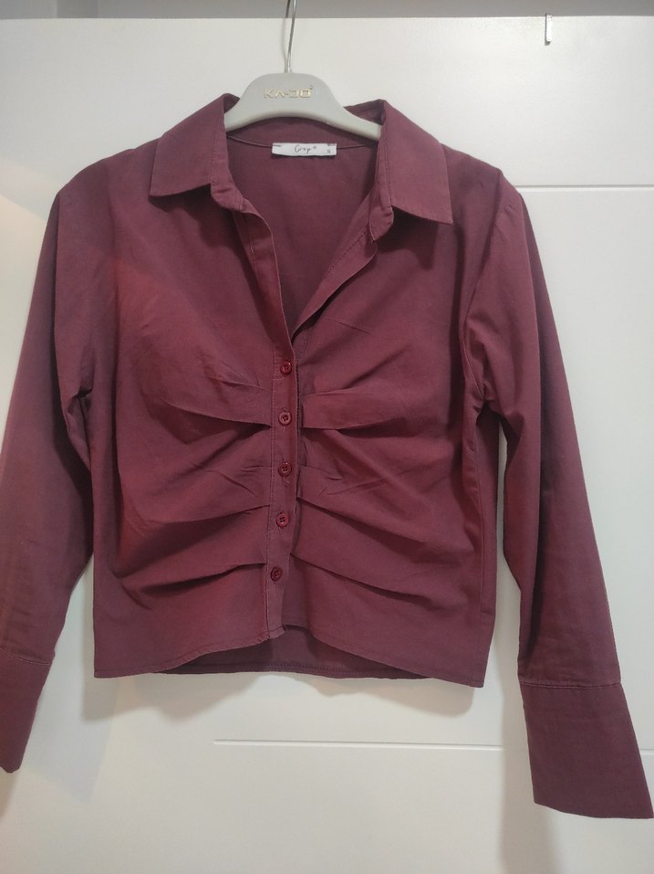 Bordo Gömlek - Görsel 2