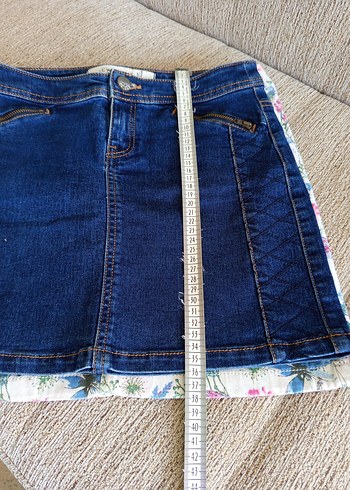 11-12 Yaş Beden Renkli Batik Desenli Kız Kot Etek