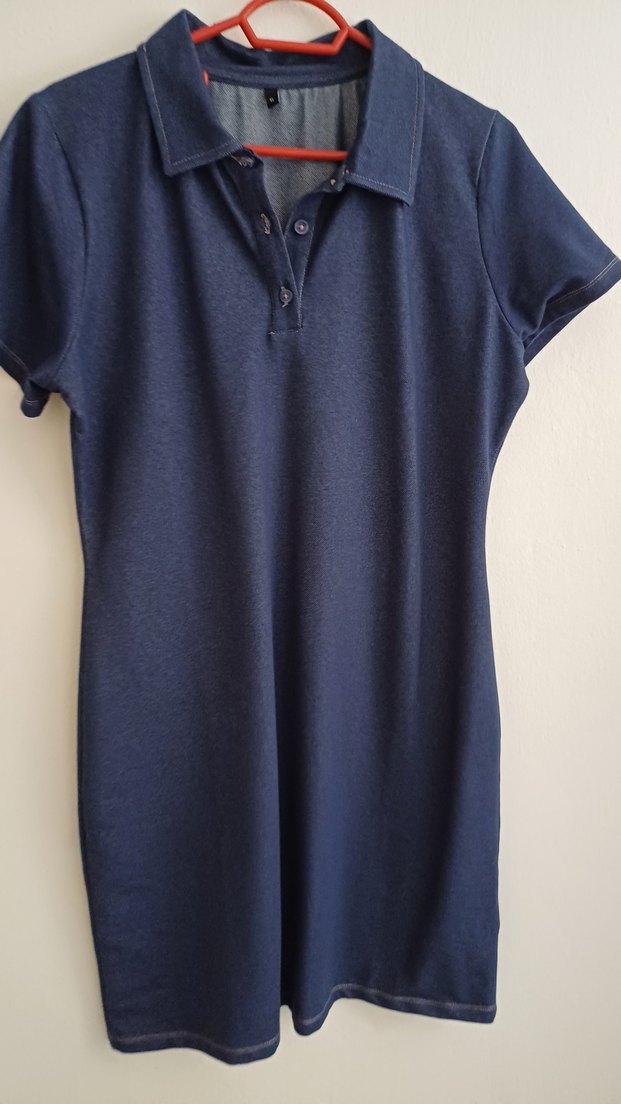 Lacivert Denim Midi Kadın Elbise - Görsel 2