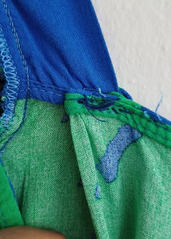 Bohem Mavi Yeşil Uzun Elbise - Görsel 5