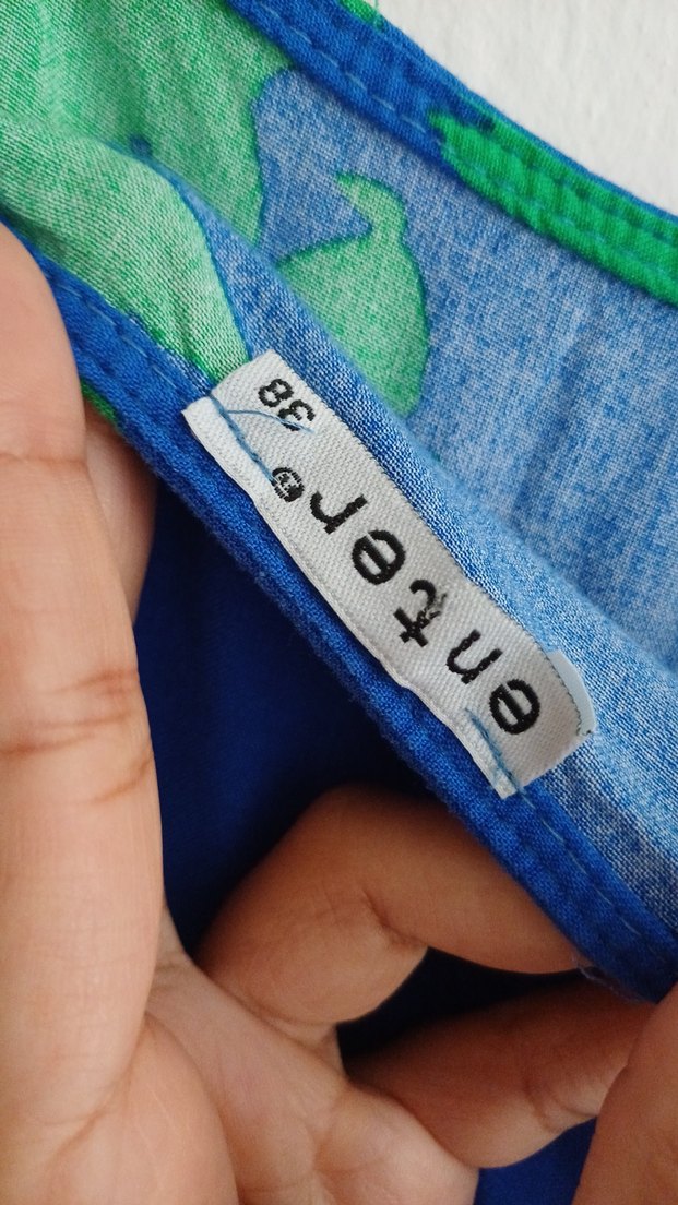 Bohem Mavi Yeşil Uzun Elbise - Görsel 4