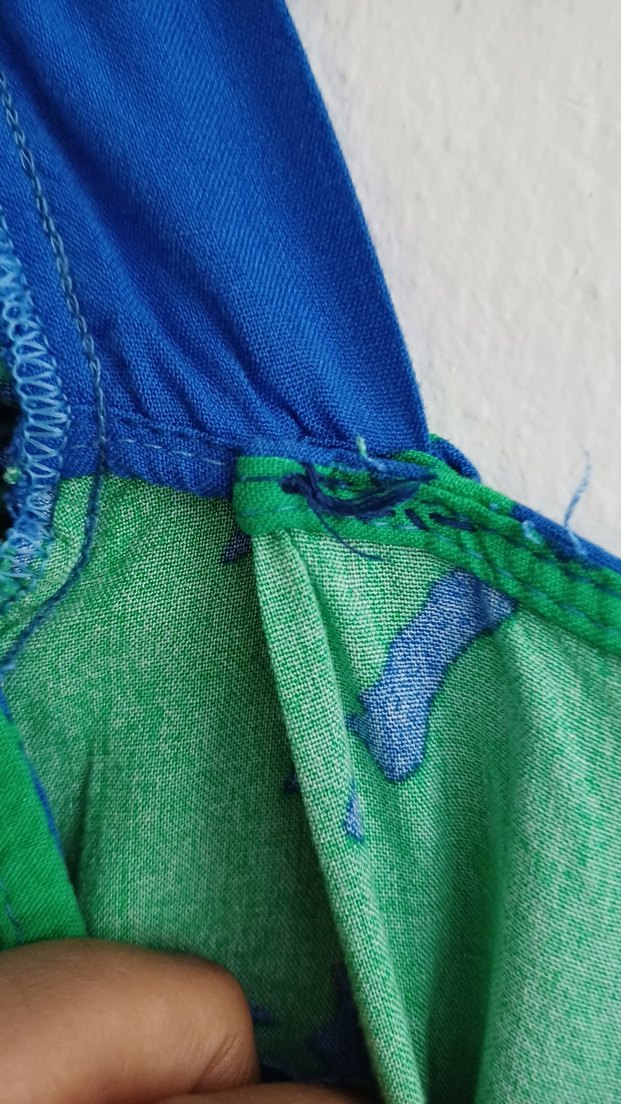 Bohem Mavi Yeşil Uzun Elbise - Görsel 5