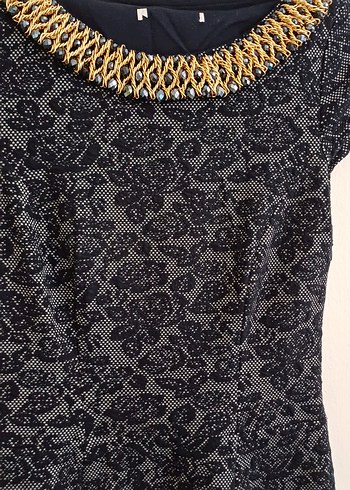 Zincir Detaylı Midi Elbise - Görsel 5