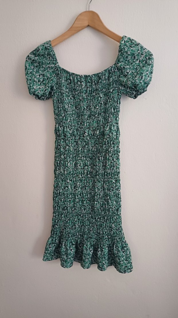 Yeşil Bağlama Desenli elbise - Görsel 2