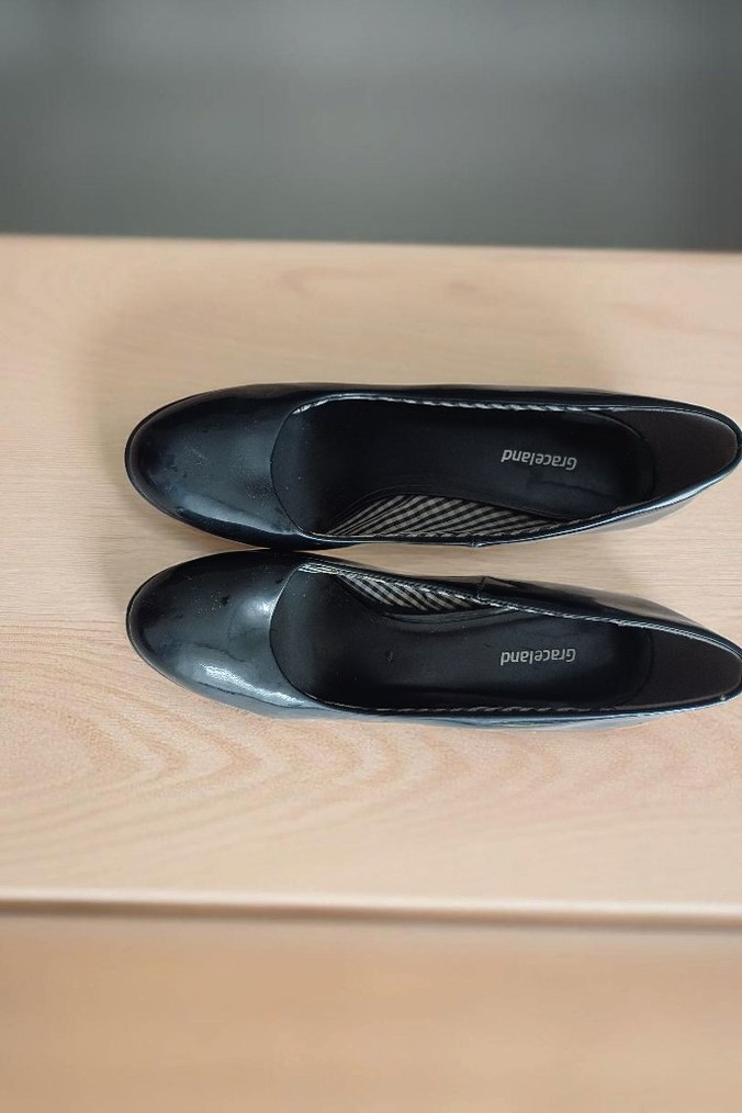 Diger Siyah Rugan Platform Topuklu Kadın Ayakkabı - Görsel 3