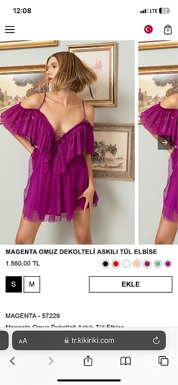 s Beden Mor Tül elbise