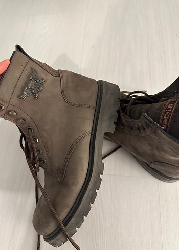 Kahverengi Süet Harley-Davidson Biker Bot - Görsel 6