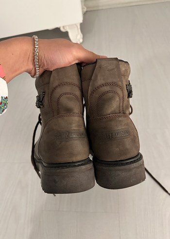 Kahverengi Süet Harley-Davidson Biker Bot - Görsel 9