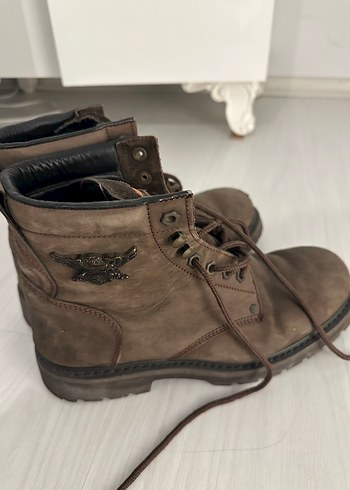 Kahverengi Süet Harley-Davidson Biker Bot - Görsel 2