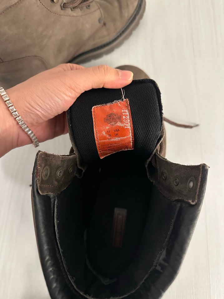 Kahverengi Süet Harley-Davidson Biker Bot - Görsel 4