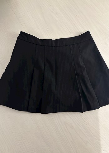 Zara Lacivert şortlu  Pilili Mini Etek - Görsel 2