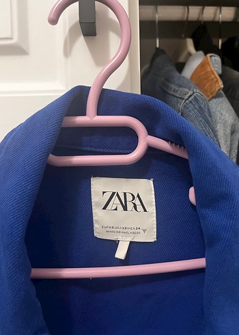 Zara Zara Lacivert Düğmeli Kadın Denim Ceket