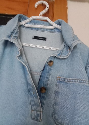 Trendyol & Milla Düğmeli Cep Detaylı Mavi Denim Elbise