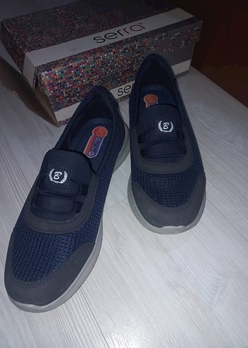 40 Beden Mavi Gri Erkek Spor Ayakkabı Velcro