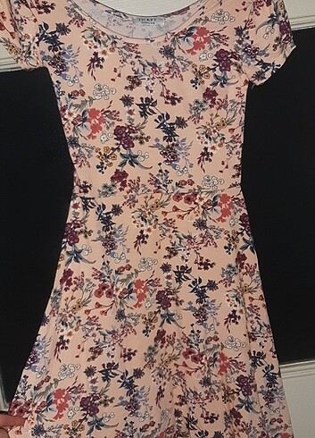 Zara Desenli Pembe Elbise