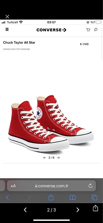 Converse converse chuck taylor kırmızı