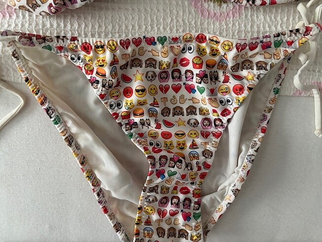 s Beden çeşitli Renk Penti Emoji Renkli Bikini Takımı